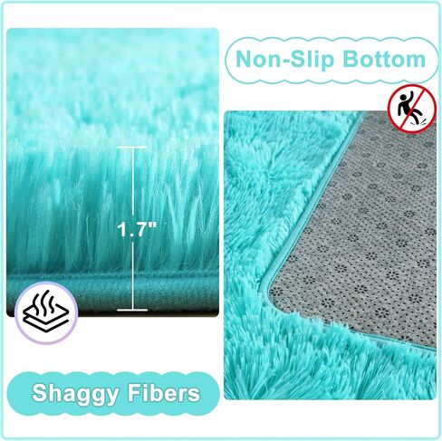 Ompaa Fluffy Rug, Super Soft Fuzzy Area Rugs for Bedroom Living Room - 3' x 5' Large Plush Furry Shag Rug - Kids Playroom Nursery Classroom Dining Room Decor Floor Carpet, Beige in Kuwait