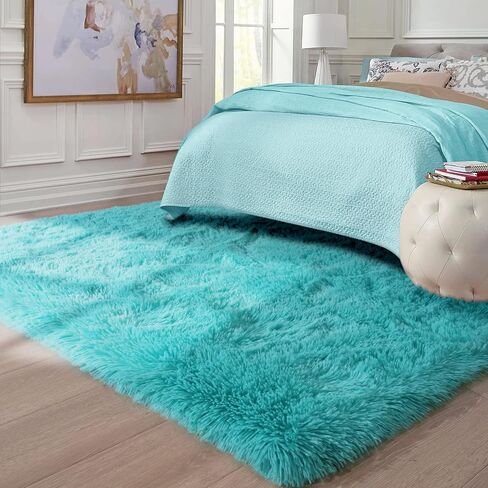Ompaa Fluffy Rug, Super Soft Fuzzy Area Rugs for Bedroom Living Room - 3' x 5' Large Plush Furry Shag Rug - Kids Playroom Nursery Classroom Dining Room Decor Floor Carpet, Beige in Kuwait