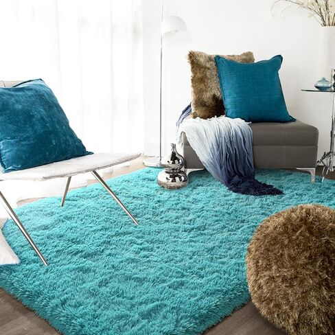 Ompaa Fluffy Rug, Super Soft Fuzzy Area Rugs for Bedroom Living Room - 3' x 5' Large Plush Furry Shag Rug - Kids Playroom Nursery Classroom Dining Room Decor Floor Carpet, Beige in Kuwait