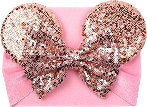 J&J Boutiques Mouse Ears Headband/Headwrap - Toddler, Baby, Kids - Party Supplies - Christmas Candy Cane Bow with Green Ears One Size in Saudi Arabia