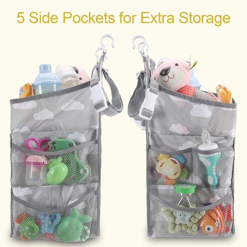 Accmor Changing Table Diaper Organizer, Hanging Diaper Caddy Organizer Stacker for Cribs Changing Table Playard Wall Baby Essentials Storage, Black in Saudi Arabia