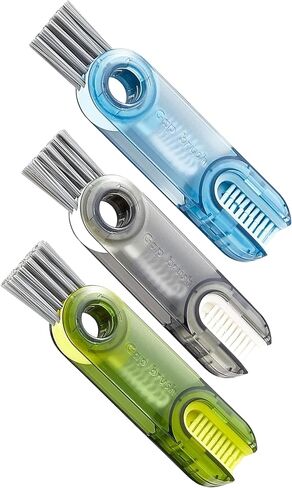 3-in-1 Silicone Bottle Cleaning Brush Set (3 Pack)– Multifunctional Cup Lid Brush, Straw Cleaner & Tiny Detail Brush for Thorough Cleaning of Bottles, Lids, and Straws in Saudi Arabia