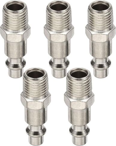 HARFINGTON 5 قطعة قابس هواء صناعي 1/4 "NPT ذكر M نمط تدفق عالي توصيل سريع تركيبات هواء ملحقات ضاغط الهواء in Saudi Arabia