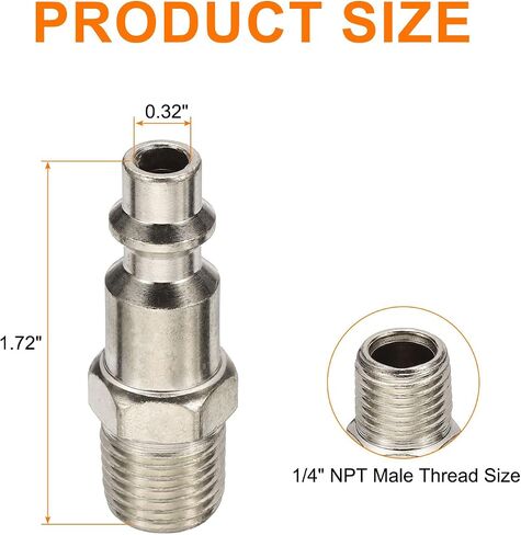 HARFINGTON 5 قطعة قابس هواء صناعي 1/4 "NPT ذكر M نمط تدفق عالي توصيل سريع تركيبات هواء ملحقات ضاغط الهواء in Saudi Arabia