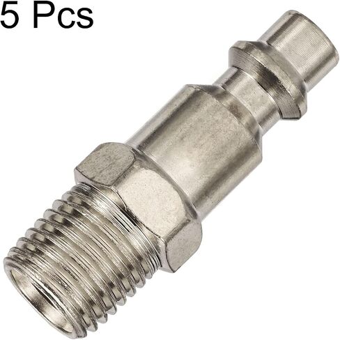 HARFINGTON 5 قطعة قابس هواء صناعي 1/4 "NPT ذكر M نمط تدفق عالي توصيل سريع تركيبات هواء ملحقات ضاغط الهواء in Saudi Arabia