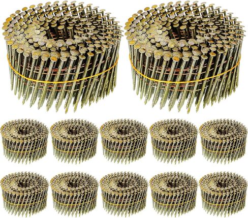 3600 Count Siding Nails, 15-Degree Wire Collated Coil Ring Shank Nails, Full Round Head Hot-Dipped Siding Nailer Attachment Replacement Parts(1 1/2 Inch) in Saudi Arabia