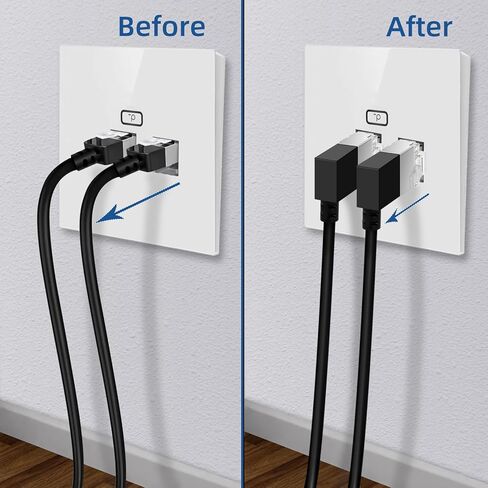 Slim Ethernet Cable 5Feet .Flexible Rj45 Cat 6 LAN Cord Gigabit for Pc.Router.Printer. (Black) in Kuwait