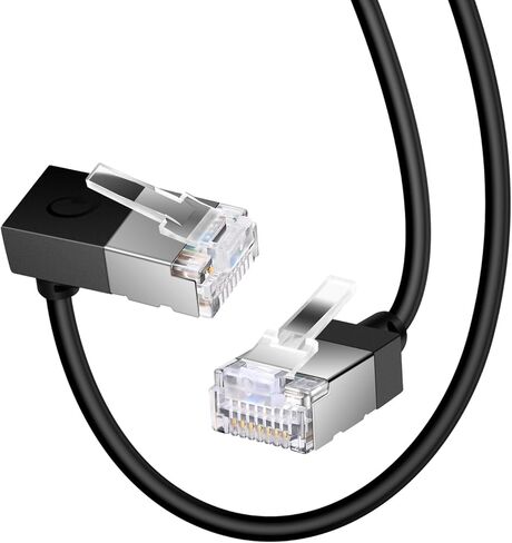 Slim Ethernet Cable 5Feet .Flexible Rj45 Cat 6 LAN Cord Gigabit for Pc.Router.Printer. (Black) in Kuwait