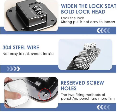 عبوتان من قفل الثلاجة، قفل خزانة مع رمز لسلامة الأطفال، أقفال الثلاجة مع لاصق قوي لا يترك علامات، بدون حفر (أسود) in Kuwait