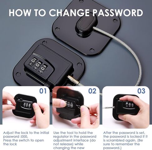 عبوتان من قفل الثلاجة، قفل خزانة مع رمز لسلامة الأطفال، أقفال الثلاجة مع لاصق قوي لا يترك علامات، بدون حفر (أسود) in Kuwait