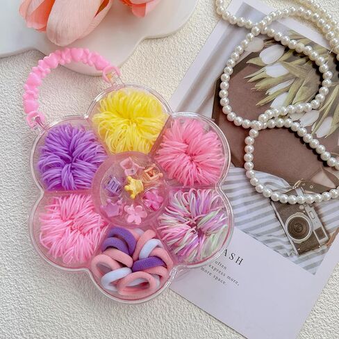 ربطات شعر للأطفال، ربطات شعر صغيرة للفتيات الصغيرات، شعر ناعم، شعر مطاطي صغير مع صندوق منظم in Kuwait