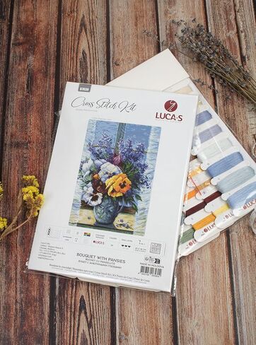 مجموعة الغرز المتقاطعة Luca-S سحر الفاوانيا، مجموعة الغرز المتقاطعة للبالغين، طقم التطريز، B7019 in Kuwait