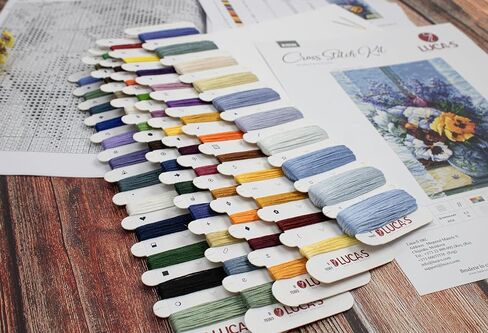 مجموعة الغرز المتقاطعة Luca-S سحر الفاوانيا، مجموعة الغرز المتقاطعة للبالغين، طقم التطريز، B7019 in Kuwait