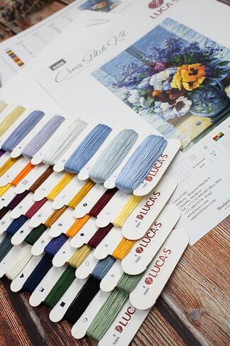 مجموعة الغرز المتقاطعة Luca-S سحر الفاوانيا، مجموعة الغرز المتقاطعة للبالغين، طقم التطريز، B7019 in Kuwait