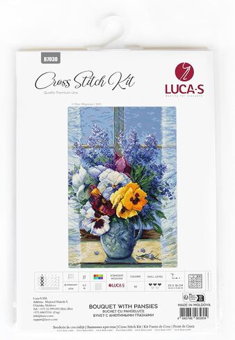 مجموعة الغرز المتقاطعة Luca-S سحر الفاوانيا، مجموعة الغرز المتقاطعة للبالغين، طقم التطريز، B7019 in Kuwait