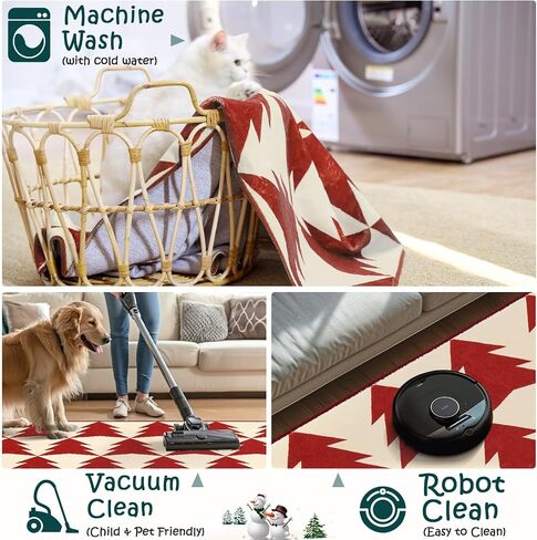 jinchan Christmas Runner Rug 2x5 Hallway Rug Xmas Tree Runner Kitchen Rug Soft Washable Rug Non Slip Holiday Decorative Floor Carpet for Bedroom Bathroom Laundry Entryway Living Room (Green,2x5ft) in Saudi Arabia