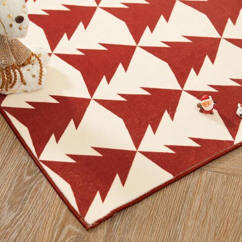 jinchan Christmas Runner Rug 2x5 Hallway Rug Xmas Tree Runner Kitchen Rug Soft Washable Rug Non Slip Holiday Decorative Floor Carpet for Bedroom Bathroom Laundry Entryway Living Room (Green,2x5ft) in Saudi Arabia