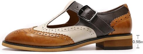 Mona flying Women's Classic Wingtip Oxfords Mary Jane T Strap Flat Leather Shoes for Ladies in Saudi Arabia