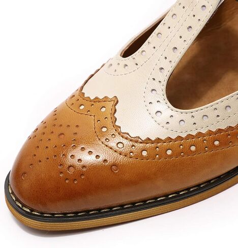 Mona flying Women's Classic Wingtip Oxfords Mary Jane T Strap Flat Leather Shoes for Ladies in Saudi Arabia