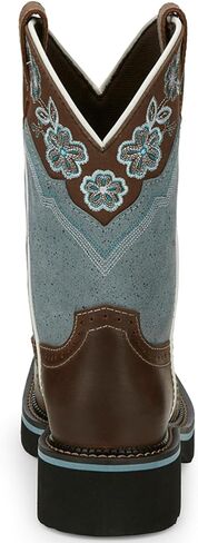 حذاء Justin النسائي Mandra Chocolate Western Boot بمقدمة مربعة واسعة بلون الشوكولاتة - 7.5 M US in Kuwait