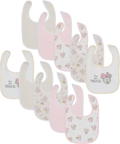 Disney 10-Pack Mickey Mouse Baby Bibs – Ten Soft, Absorbent, and Adjustable Cotton Bibs for Mess Free Meals in Saudi Arabia