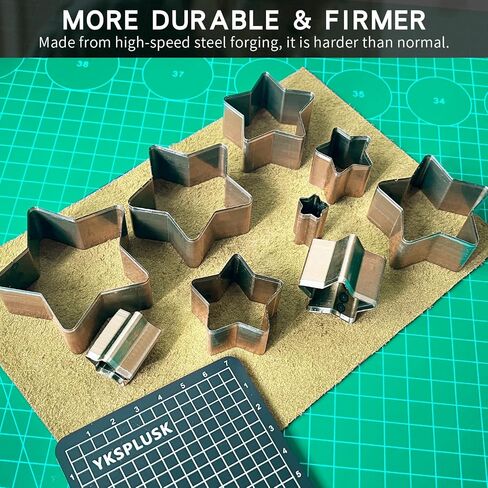 Leather Circle Cutter Tool Set, 9 Pieces Circle Punch Tools 15 20 25 30 35 40 45 50 55mm, High Carbon Steel Round Leather Cutting Dies - Leather Hole Punch Tool Kit for DIY Leather Crafts in Saudi Arabia