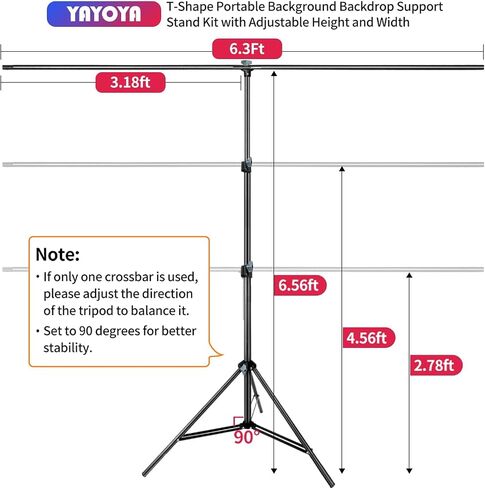 Black White Backdrop with Stand Kit 5x6.5FT, 2-in-1 Photo Background | Portable, adjustable, carry bag & 5 clamps, photo backdrop with T shape stand, for photography video meeting in Saudi Arabia