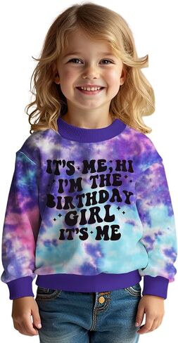 Toddler Baby Girls Birthday Outfit Its Me Hi Im The Birthday Girl Sweatshirt 2nd 3rd 4th 5th 6th Bday Party Shirts in Saudi Arabia