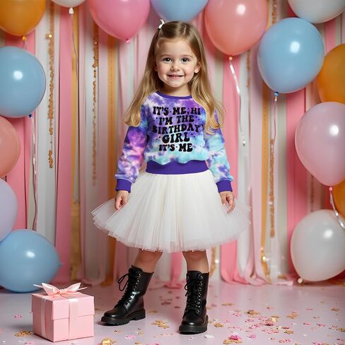 Toddler Baby Girls Birthday Outfit Its Me Hi Im The Birthday Girl Sweatshirt 2nd 3rd 4th 5th 6th Bday Party Shirts in Saudi Arabia