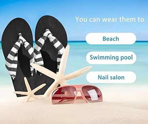 KuaiLu Flip Flops للنساء مع قوس دعم اليوغا حصيرة مريحة الصيف الشاطئ المشي ثونغ وسادة الصنادل الانزلاق على داخلي في الهواء الطلق أسود حجم 8 in Kuwait