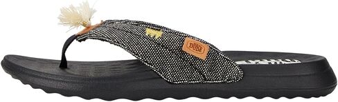Hey Dude Women's Christi Flip Embroidered Black Size 9 | Women's Shoes | Women Slip-on Sandals | Comfortable & Light-Weight in Saudi Arabia