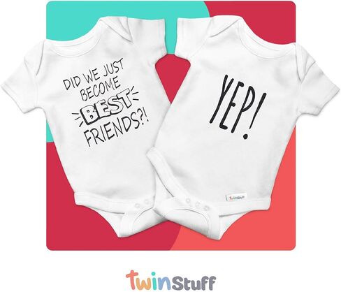 Twin Stuff 100% قطن للجنسين أفضل الأصدقاء - ملابس متطابقة مريحة ورائعة للتوائم المتطابقة حديثي الولادة in Kuwait