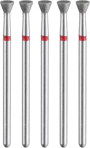 HARFINGTON 5pcs 200-230 Grits Diamond Grinding Bit 4mm Inverted Cone Head 2.35mm Shank 3mm Length Stone Sanding Drill Bits Rotary Tool for Ceramic Glass Grinding, Polishing in Saudi Arabia
