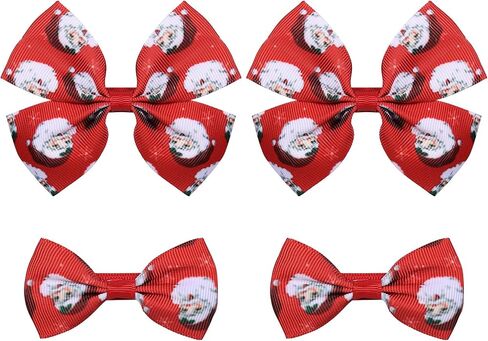 4pc Christmas Pink Candy Cane Ribbon Hair Bow Clips for little Teen Toddler Baby Girls Cute Candy Cane Decorations Hair Pins Barrettes Kids Xmas Tree Wreath Decor Accessories Gift in Saudi Arabia