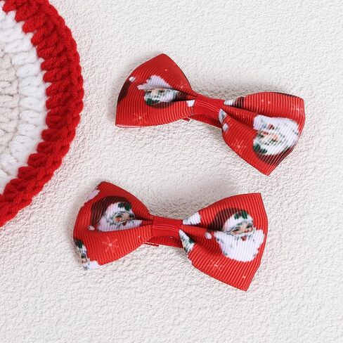 4pc Christmas Pink Candy Cane Ribbon Hair Bow Clips for little Teen Toddler Baby Girls Cute Candy Cane Decorations Hair Pins Barrettes Kids Xmas Tree Wreath Decor Accessories Gift in Saudi Arabia