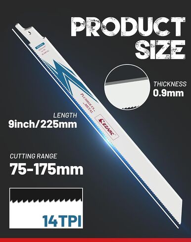 EZARC 25 Pack Bi-Metal Cobalt Reciprocating Saw Blades for Heavy Metal Cutting Sabre Saw Blades 9-Inch 14TPI R922PM in Kuwait