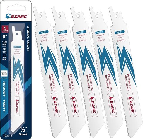 EZARC 25 Pack Bi-Metal Cobalt Reciprocating Saw Blades for Heavy Metal Cutting Sabre Saw Blades 9-Inch 14TPI R922PM in Kuwait