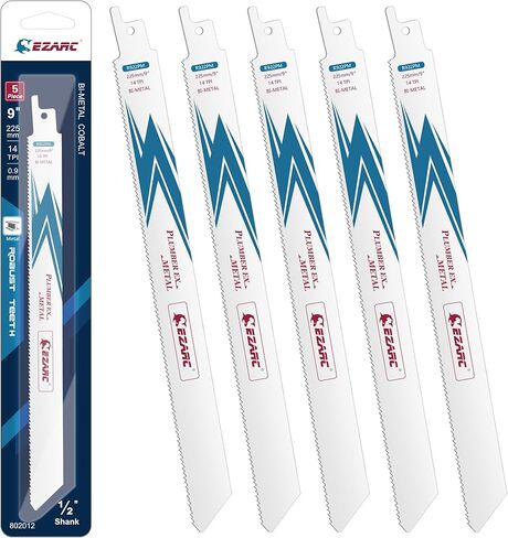 EZARC 25 Pack Bi-Metal Cobalt Reciprocating Saw Blades for Heavy Metal Cutting Sabre Saw Blades 9-Inch 14TPI R922PM in Kuwait
