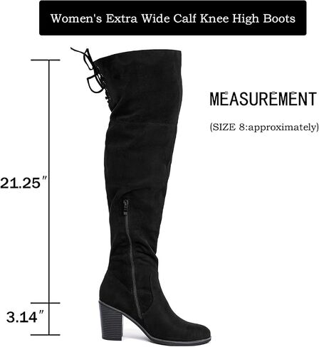 Luoika Women's Wide Calf Over the Knee High Boots, Wide Width Stretchy Fall Winter Boots. in Saudi Arabia