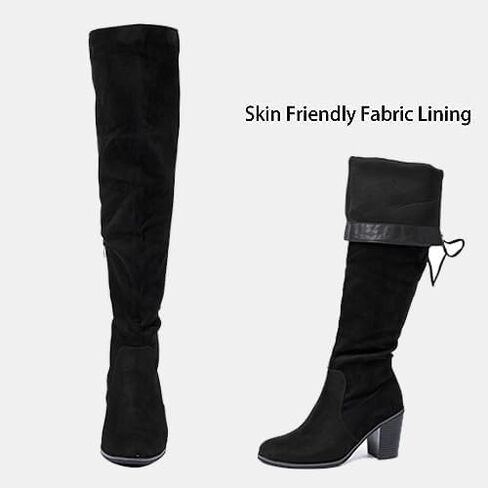 Luoika Women's Wide Calf Over the Knee High Boots, Wide Width Stretchy Fall Winter Boots. in Saudi Arabia