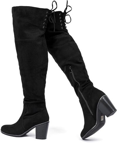 Luoika Women's Wide Calf Over the Knee High Boots, Wide Width Stretchy Fall Winter Boots. in Saudi Arabia