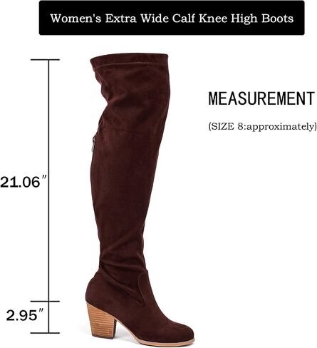 Luoika Women's Wide Calf Over the Knee High Boots, Wide Width Stretchy Fall Winter Boots. in Saudi Arabia