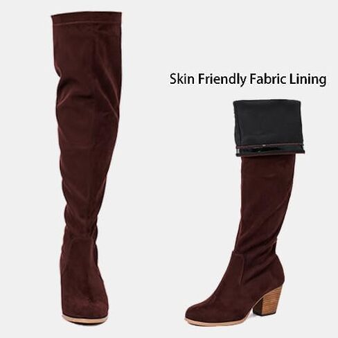 Luoika Women's Wide Calf Over the Knee High Boots, Wide Width Stretchy Fall Winter Boots. in Saudi Arabia