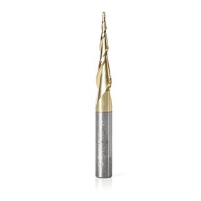 Amana Tool - 46583 CNC 2D & 3D Carving 3.6 Deg Tapered Angle Ball Tip 1/8 Dia x 1/16 Rad