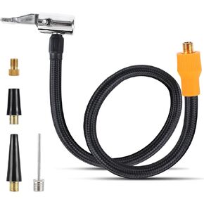 Air Pump Hose Adapter, 19.6in Extension Hose Tire inflator Tube, Screw Thread Connection, Tire Inflator Universal, Suit for Car, Bike,Motorcycle