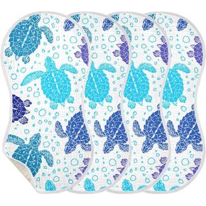 Sea Turtle Ocean Bubble Marine Turtles Muslin Burp Cloths for Baby 4 Pack 100% Cotton Baby Washcloths Bibs for Boy Girl