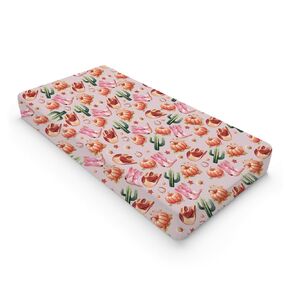 Western Cowboy Pumpkins Fall Baby Changing Pad Covers Blue Cowboy Boots Hats Cactus Diaper Changing Table Sheets for Boy Girl Wild Plants Soft Breathable Stretch Change Pad Table Mats 32''x16''