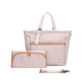 Diaper Bag Tote with Changing Pad,Stylish Diaper Tote bag for Mom and Dad, Convertible Travel Diaper Backpack, Crossbody Maternity Diaper Bag, Baby Bag, Newborn Essentials - Pink