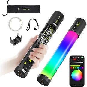 TL30 RGB Tube Light, Full Color RGBWW 360° Adjustable Magnetic Video Lighting Wand APP Control, Focus-Adjustable Spotlight, 21 Scenes, 2700K-10000K CRI96+ TLCI99+, 10W 5000mAh Battery