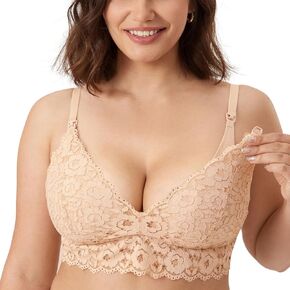 MOMANDA Women's Lace Nursing Bra Wirefree Padded Breastfeeding Maternity Bralette Cute More Coverage in Saudi Arabia